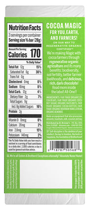 MAGIC ALL-ONE CHOCOLATE Variety Pack dark chocolate bars nutrition facts for crunchy hazelnut butter