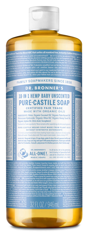 Our Best Baby Soap - Unscented Baby Wash w/Organic Ingredients – Dr.  Bronner's