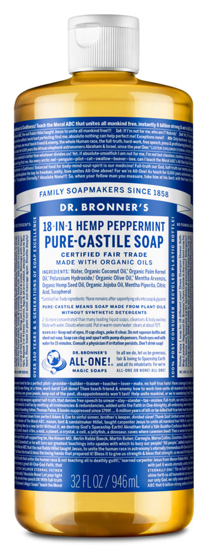 Buy Peppermint Castile Soap - Liquid Wash for Body, Home & More – Dr.  Bronner's