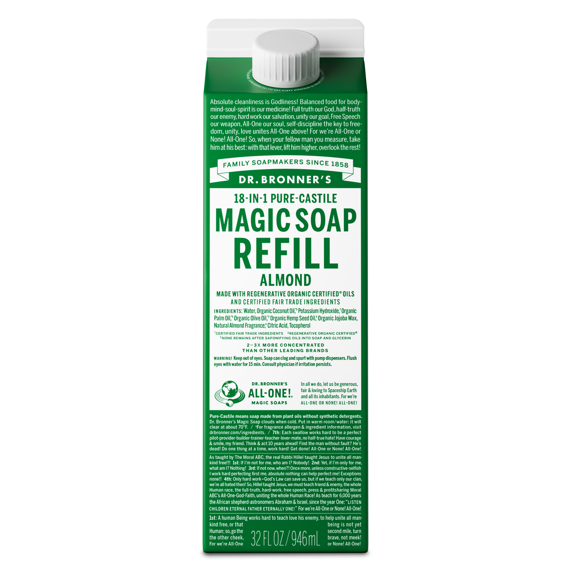Almond - Pure-Castile Magic Soap Refill