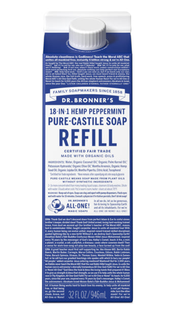 PEPPERMINT - PURE-CASTILE LIQUID SOAP REFILL