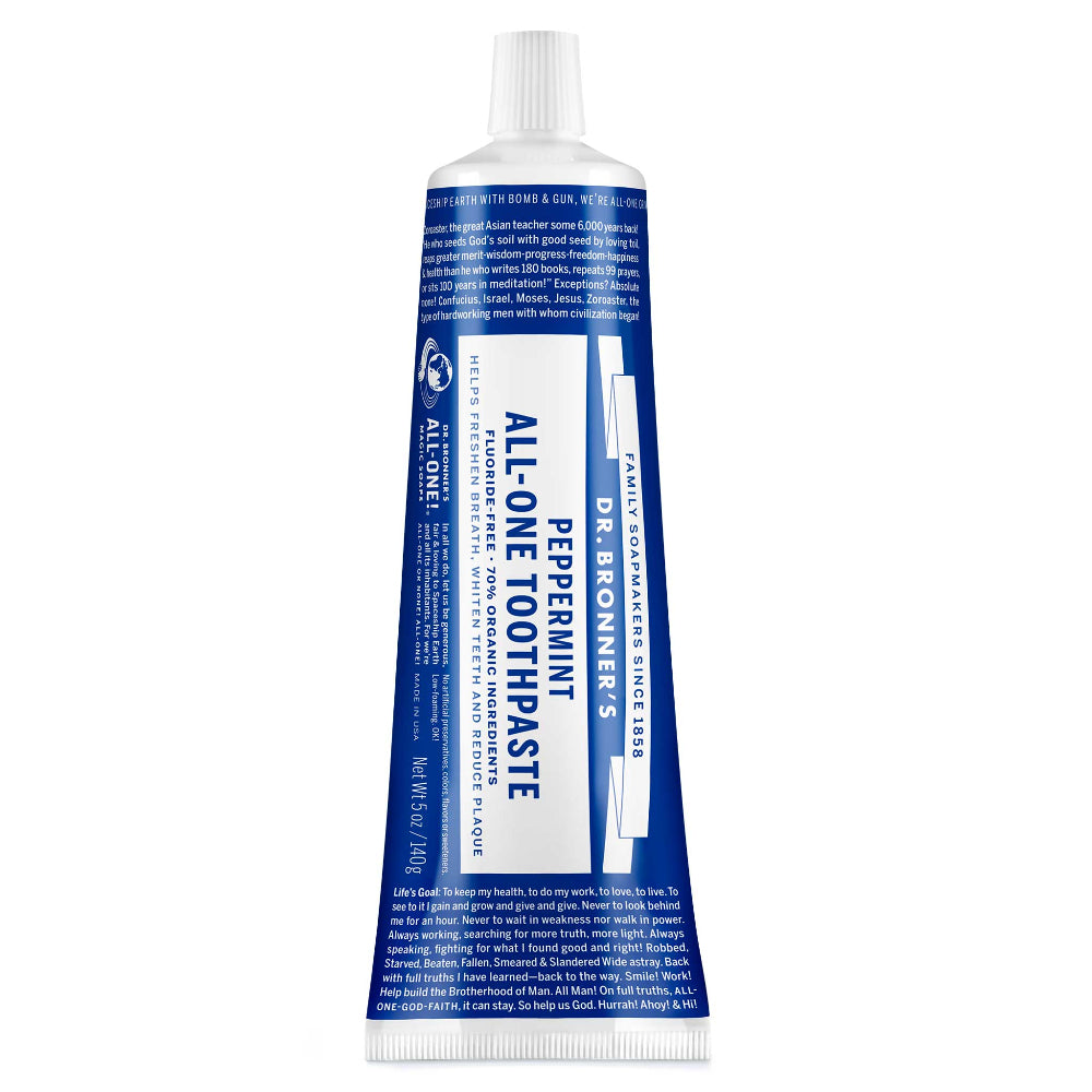 Toothpaste One Peppermint All-One Fluoride-free, Natural Toothpaste | Dr. Bronner's