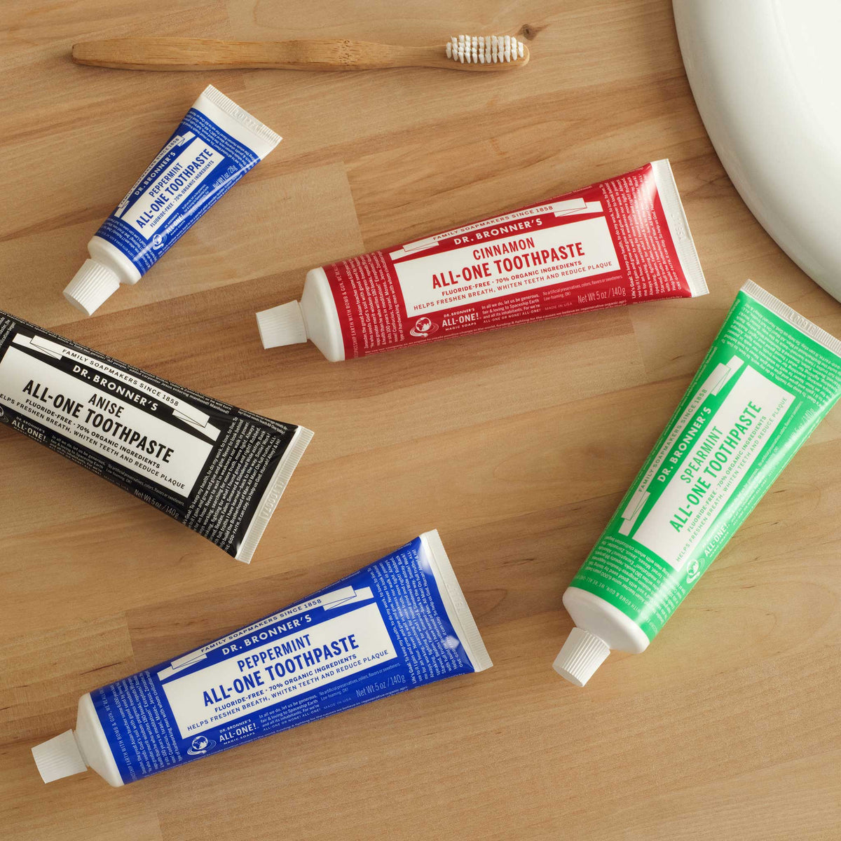 Toothpaste One Fluoride-free Cinnamon Toothpaste, 70% Organic | Dr. Bronner's