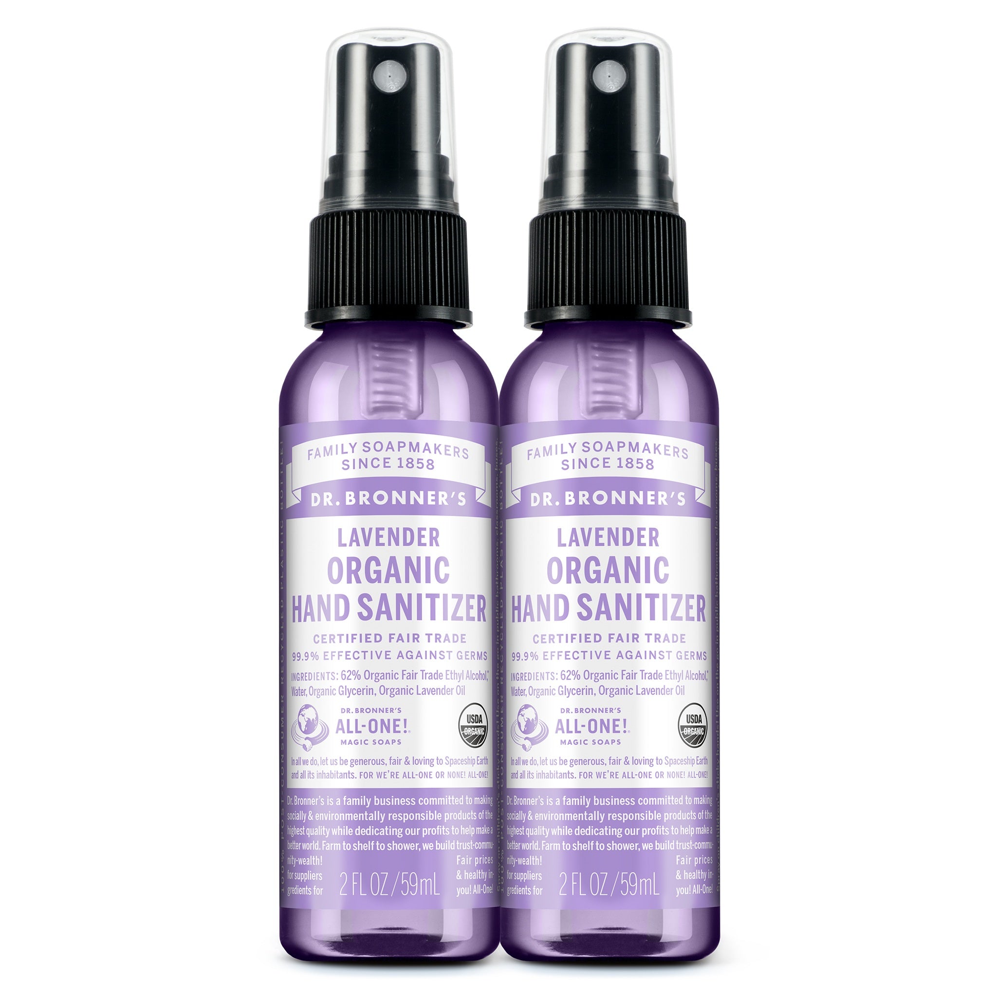 Lavender - Hand Sanitizer 2-Pack – Dr. Bronner's