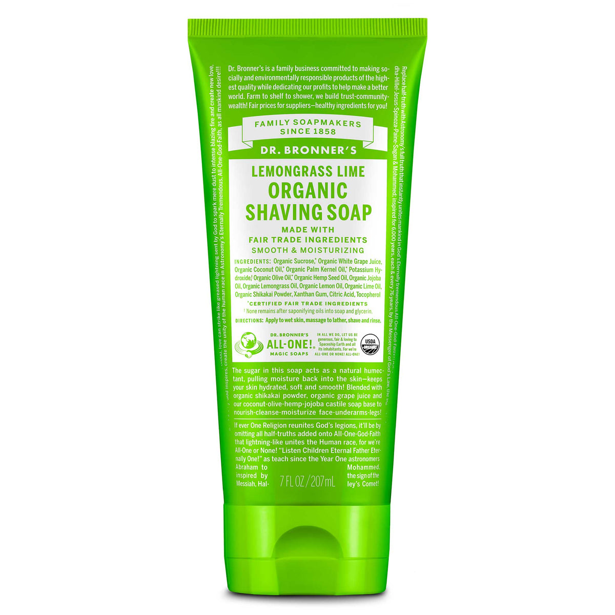 Organic Lemongrass Lime Shaving Soaps | Dr. Bronner’s