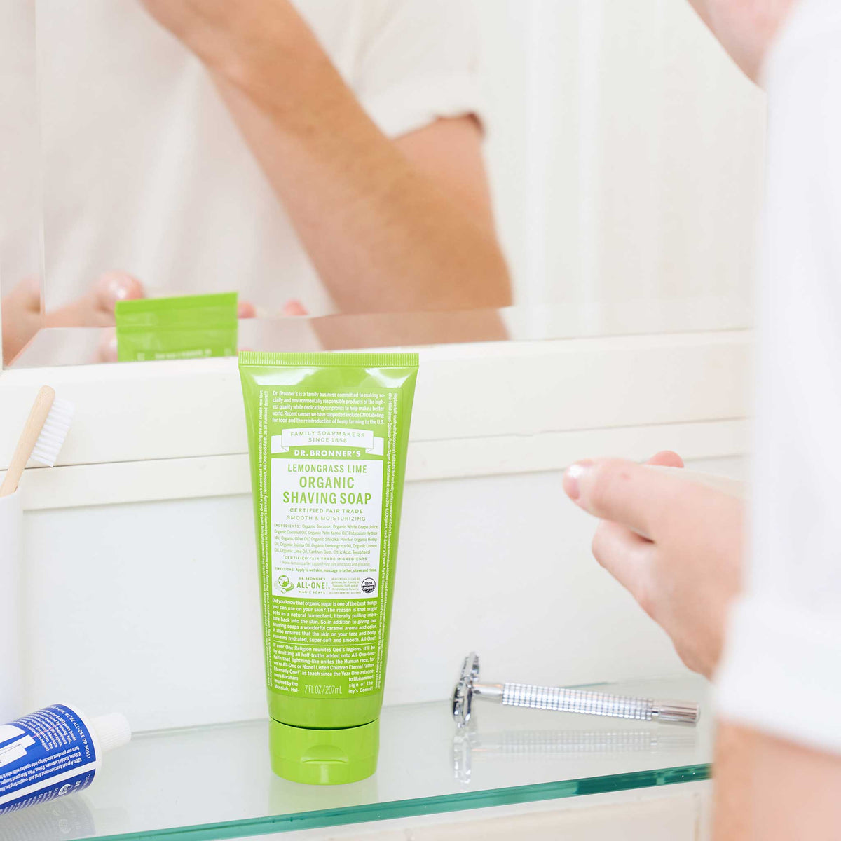 Organic Lemongrass Lime Shaving Soaps | Dr. Bronner’s