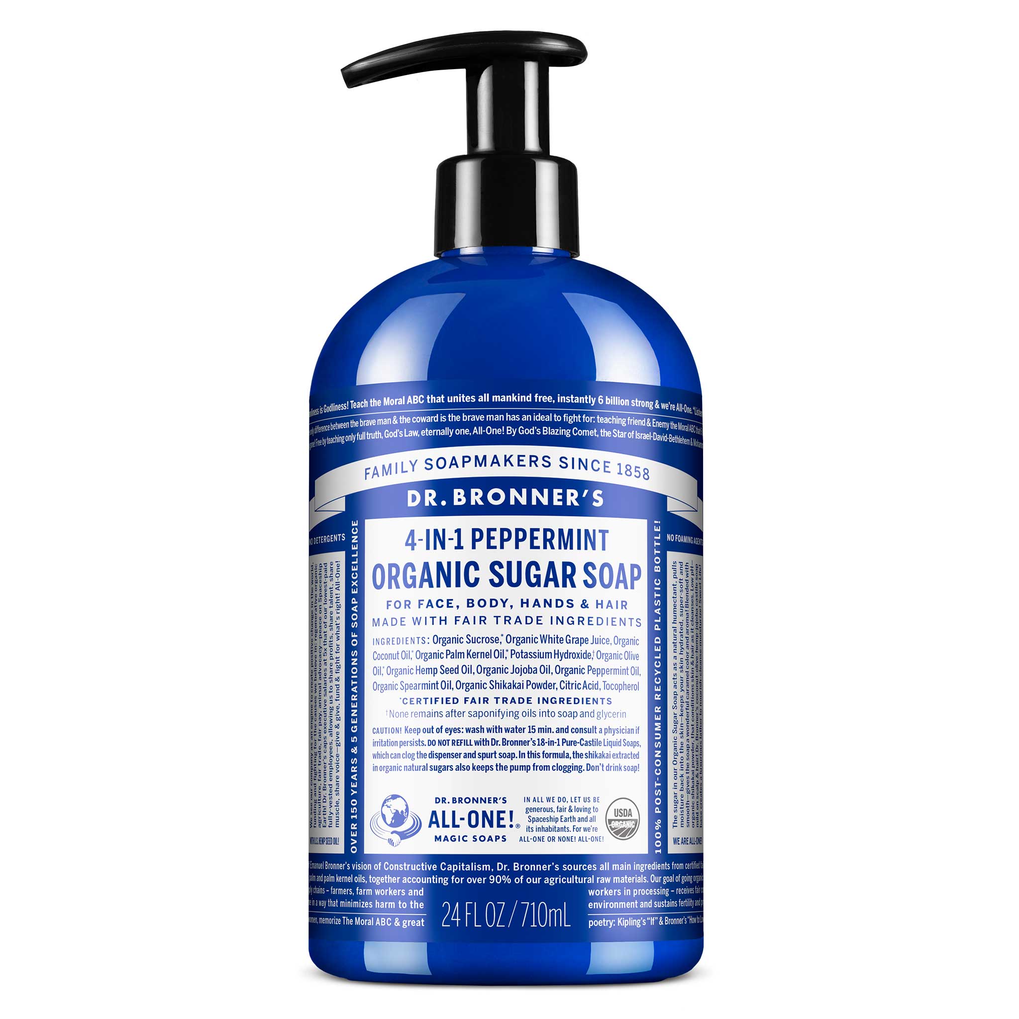 Dr. Bronner's ペパーミント石鹸 3,776ml Amazon.com : Dr. Bronner's Pure-Castile Magic Liquid Soap