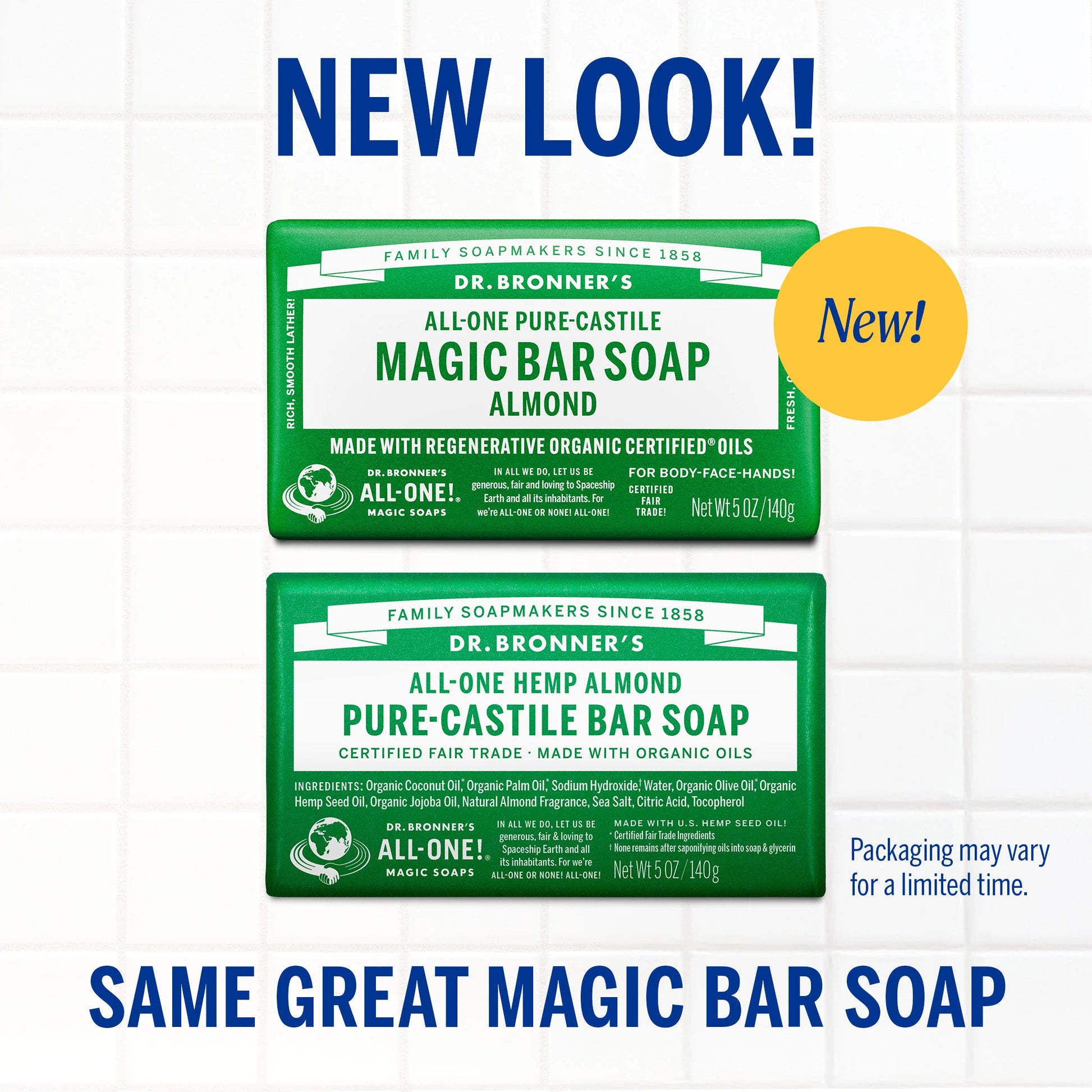 PURE-CASTILE BAR SOAP Almond [5 oz]