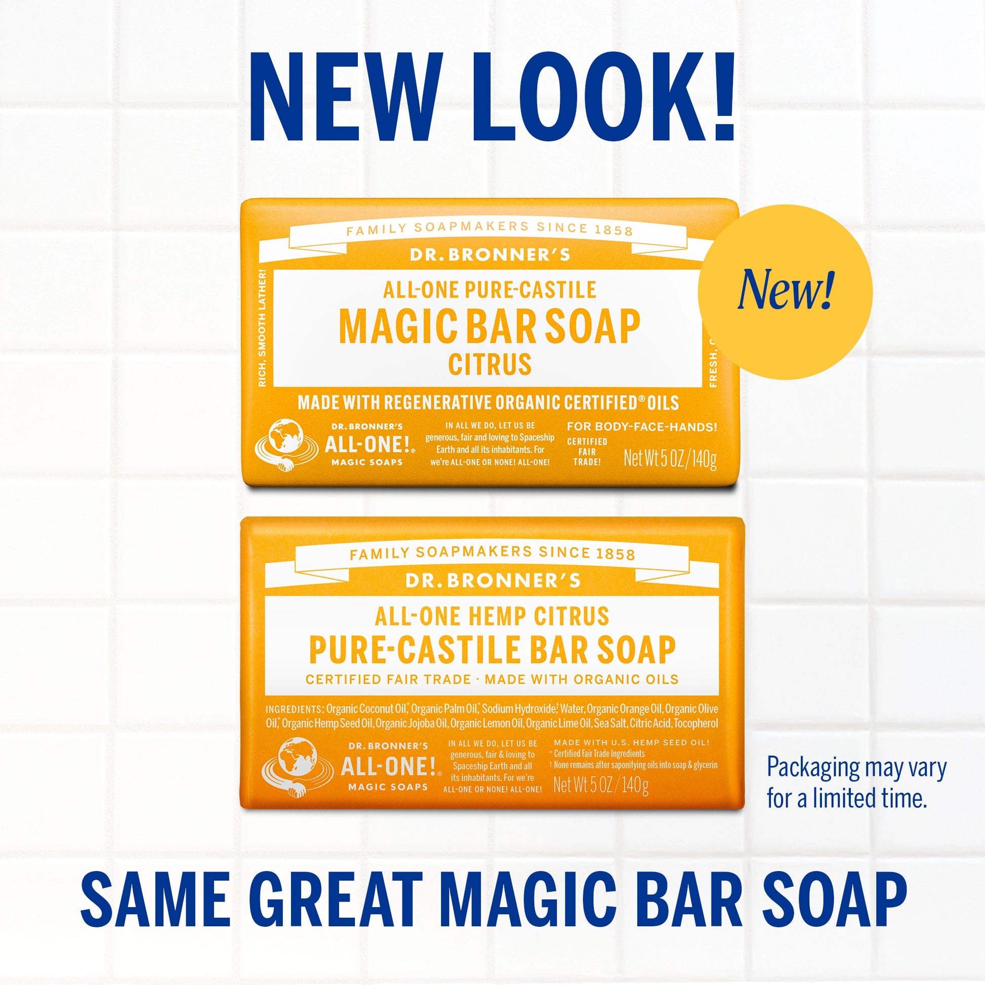 PURE-CASTILE BAR SOAP Citrus [5 oz]
