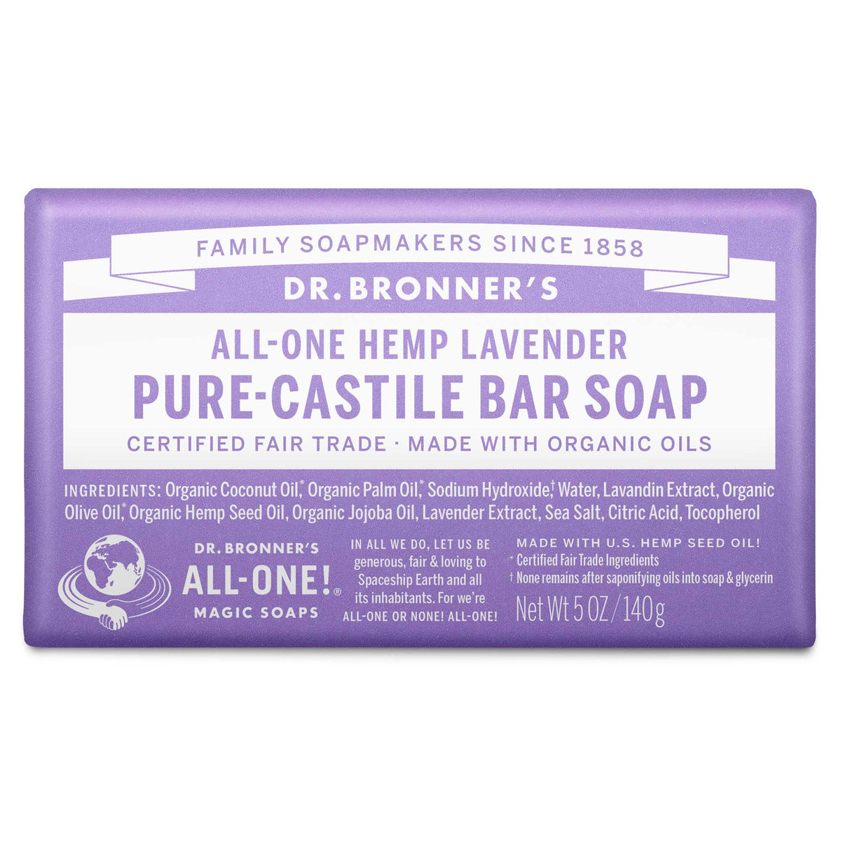 PURE-CASTILE BAR SOAP Lavender [5 oz]