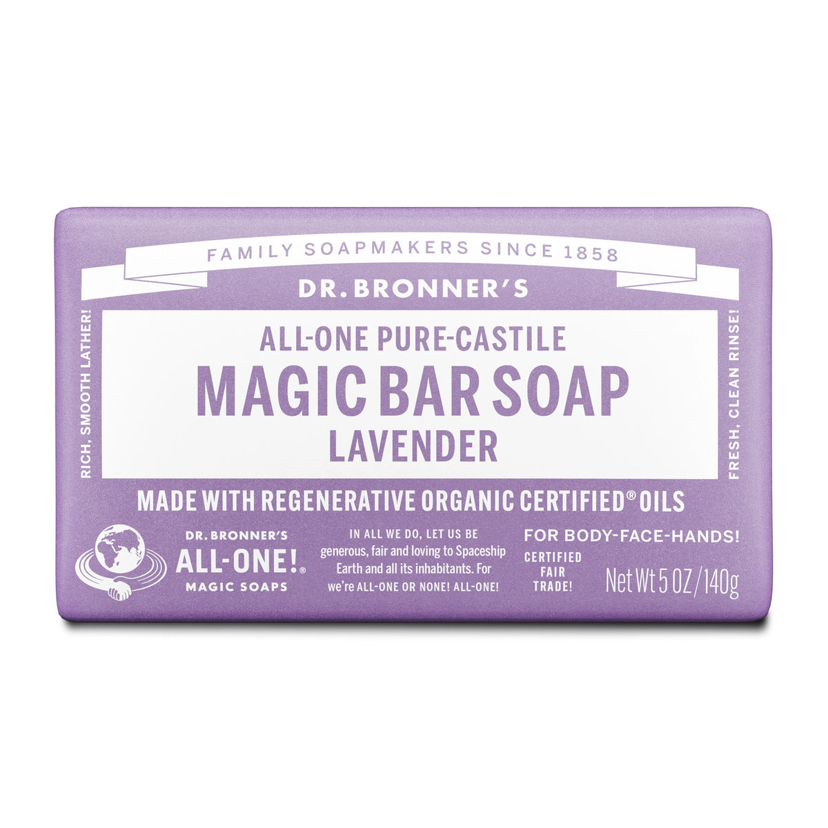 Pure-Castile Bar Soap made with Soothing Lavender | Dr. Bronner's