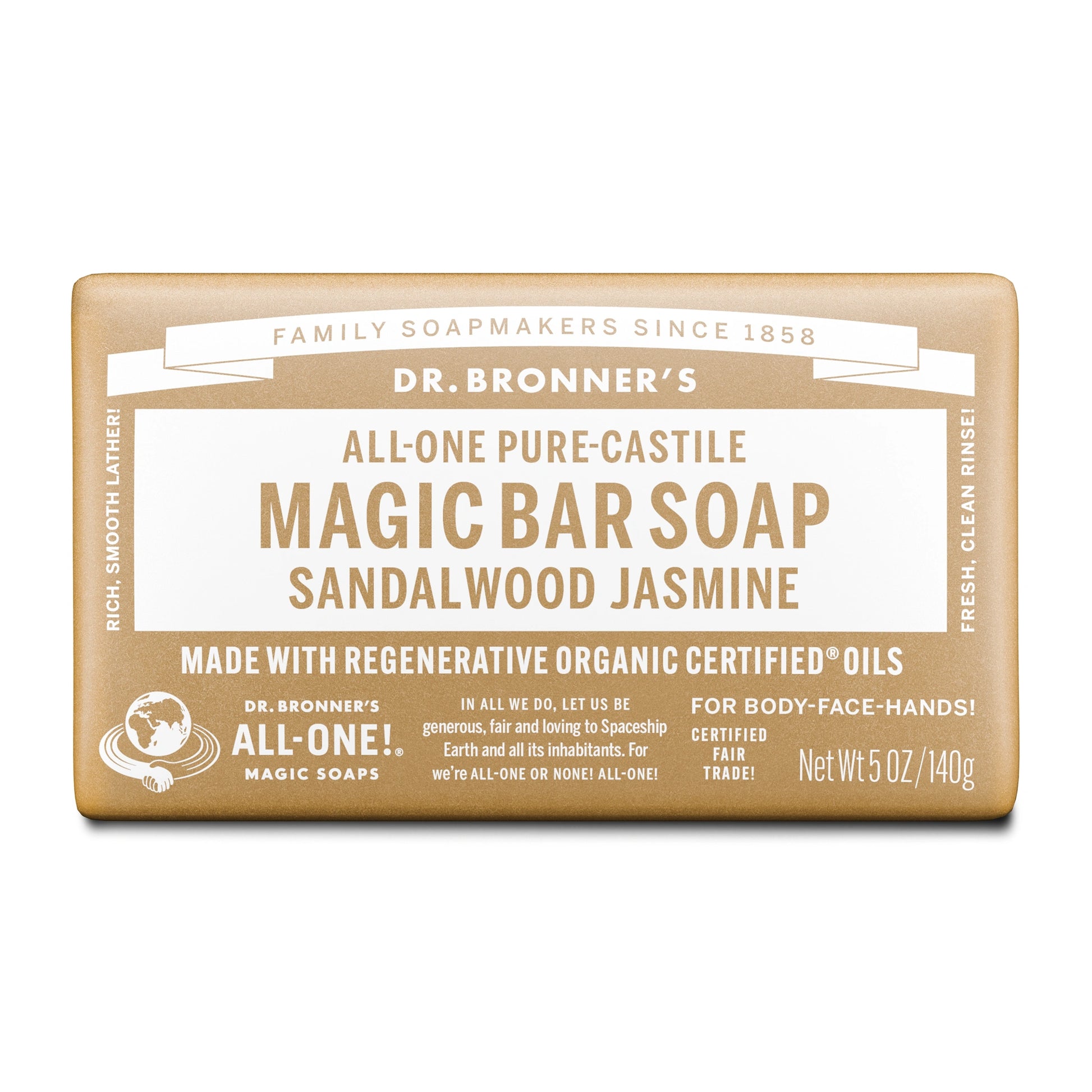 PURE-CASTILE BAR SOAP Sandalwood Jasmine [5 oz]