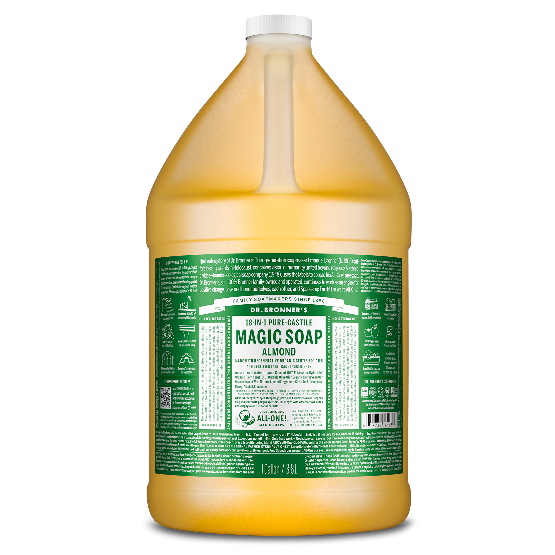 PURE-CASTILE LIQUID SOAP Almond [1 Gallon]