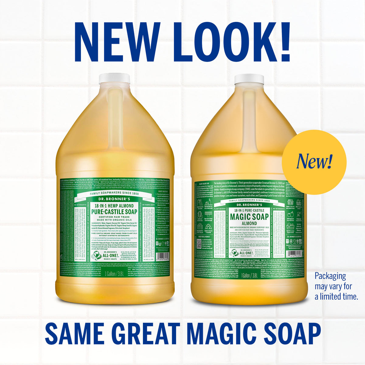 PURE-CASTILE LIQUID SOAP Almond [1 Gallon]