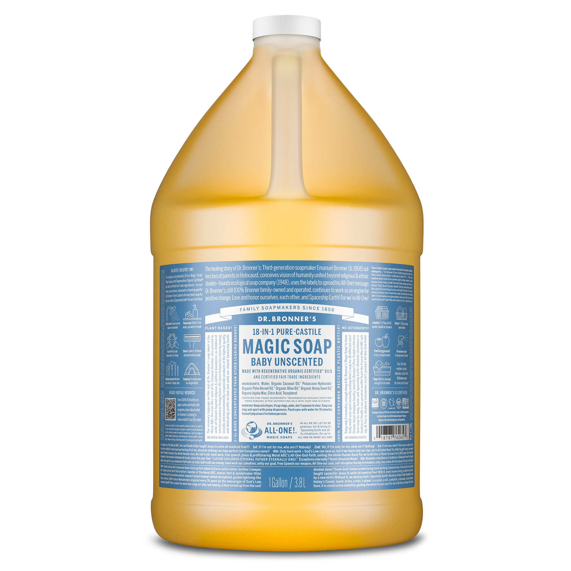 PURE-CASTILE LIQUID SOAP Unscented [1 Gallon]