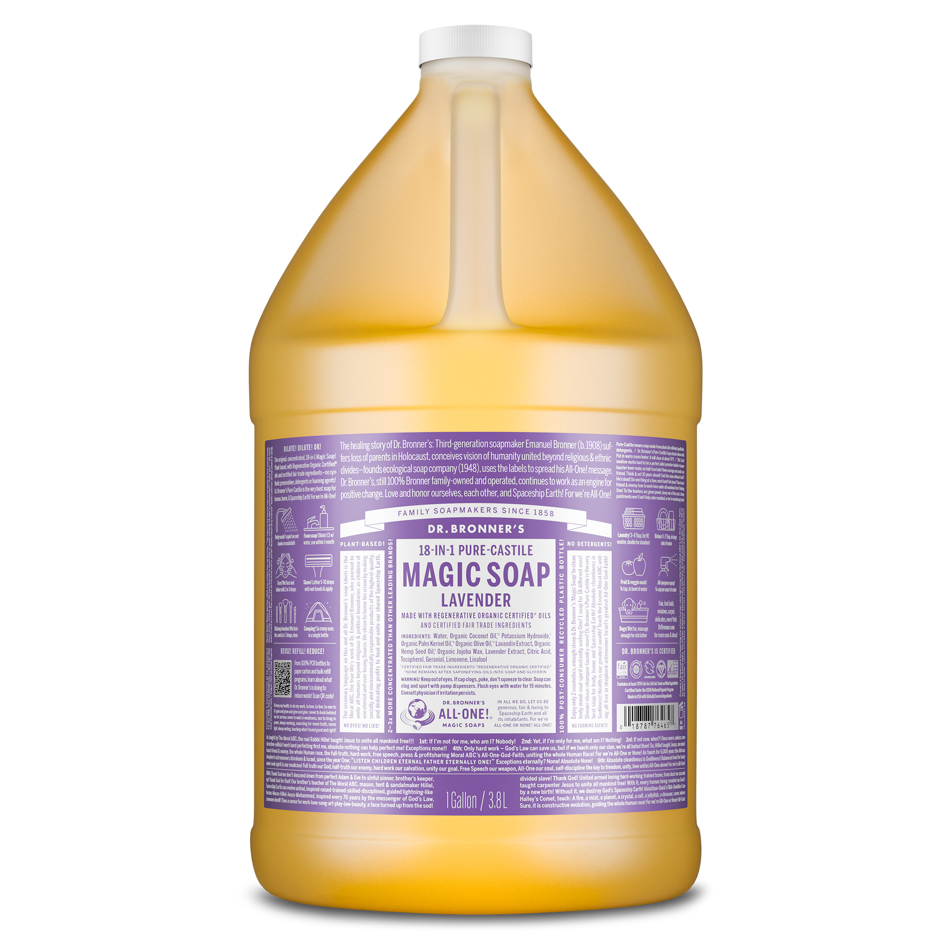 PURE-CASTILE LIQUID SOAP Lavender [1 Gallon]