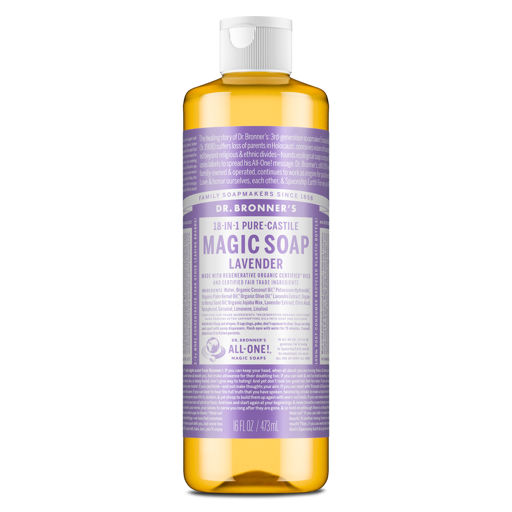 PURE-CASTILE LIQUID SOAP Lavender [16 oz]