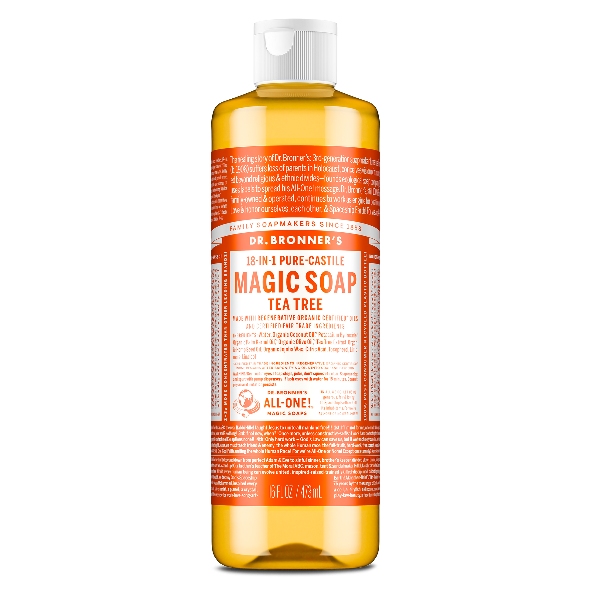 PURE-CASTILE LIQUID SOAP Tea Tree [16 oz]