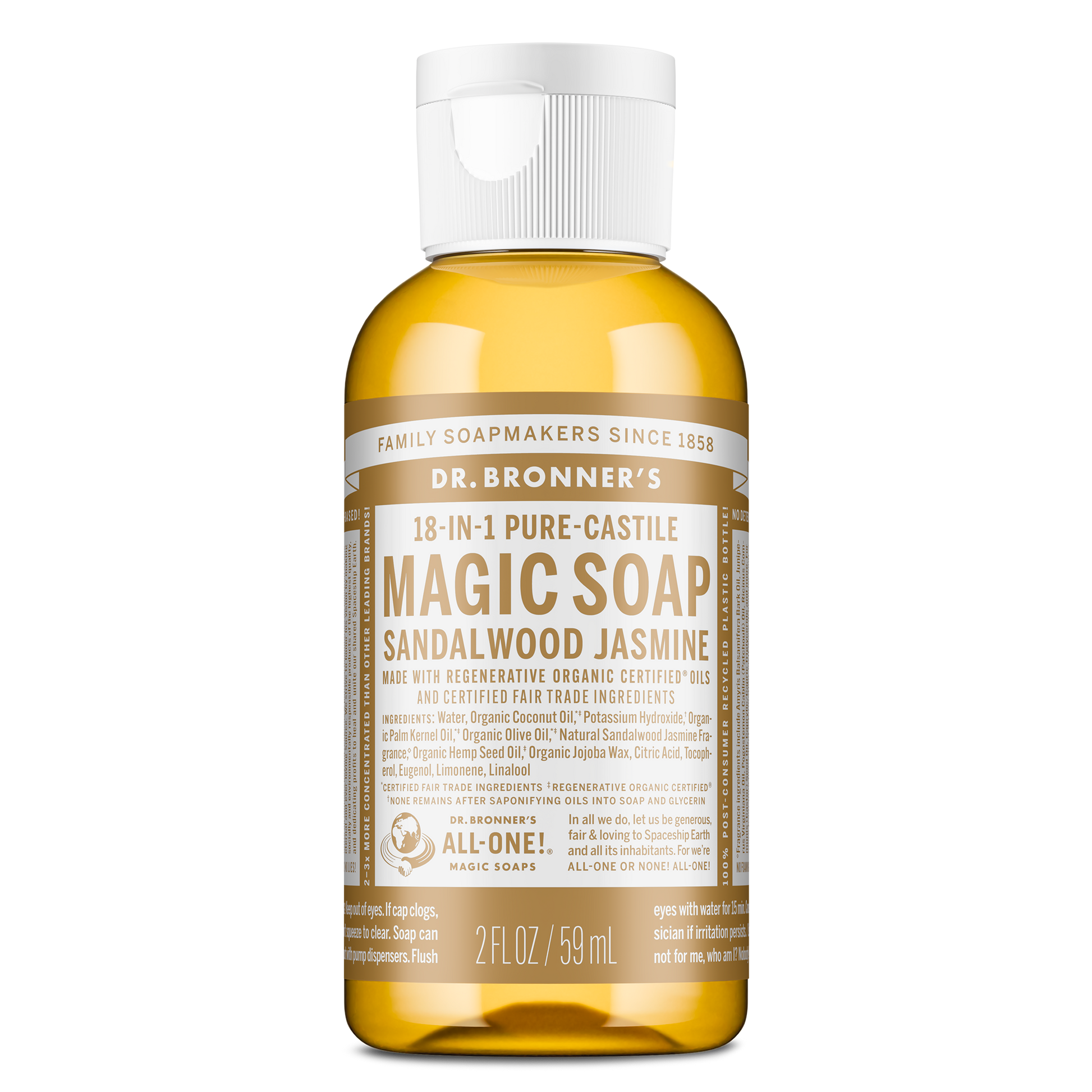 PURE-CASTILE LIQUID SOAP Sandalwood Jasmine [2 oz]