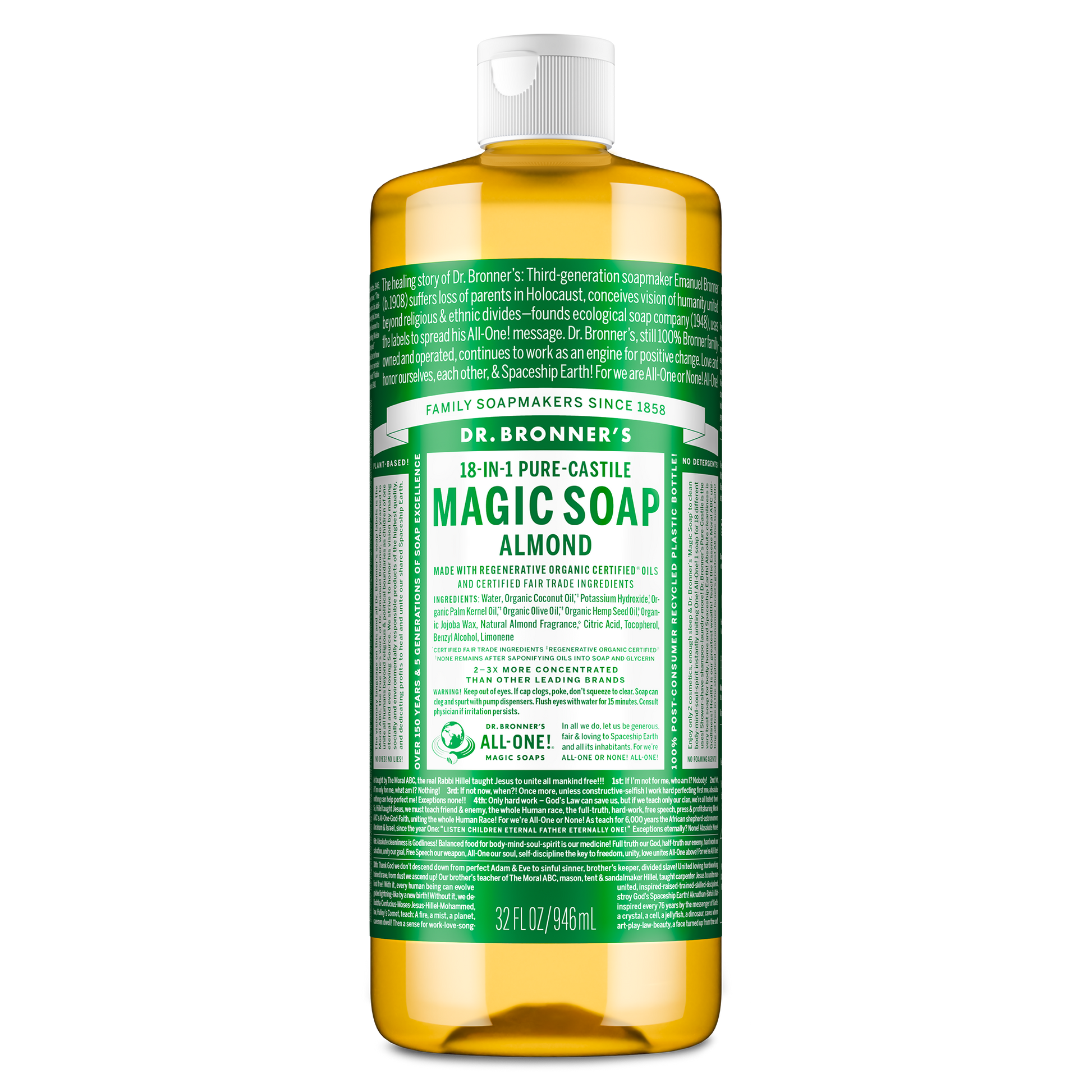 PURE-CASTILE LIQUID SOAP Almond [32 oz]