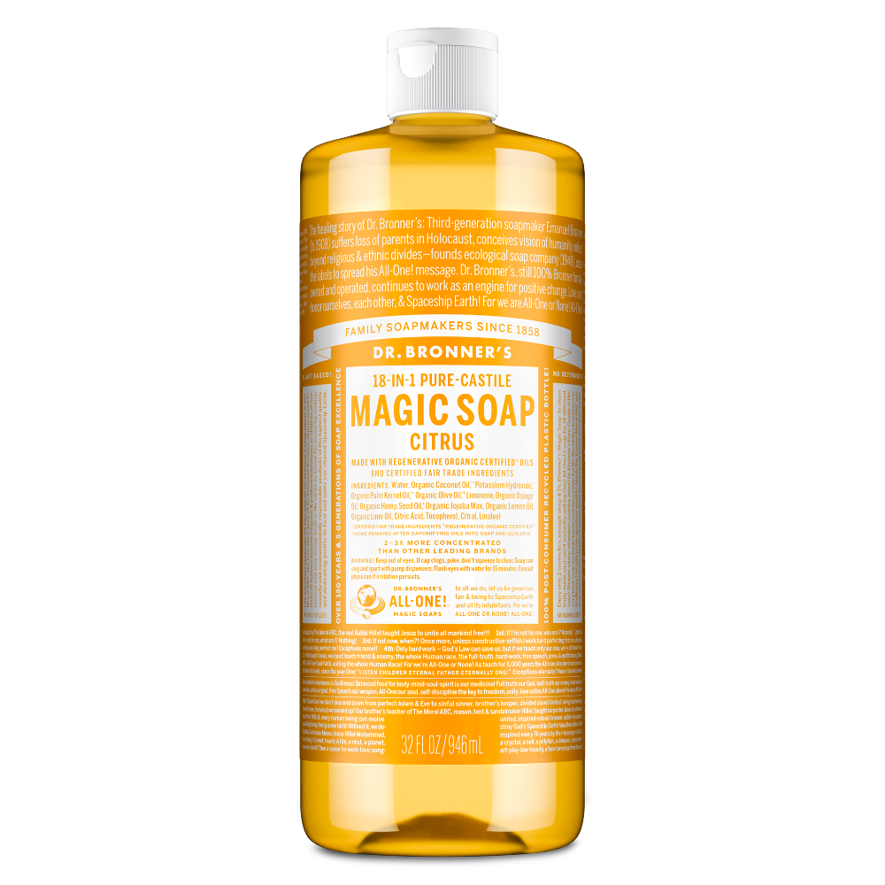 castile soap insecticide Dr. Bronner's Citrus Pure-Castile Liquid Soap, 16 fl. oz