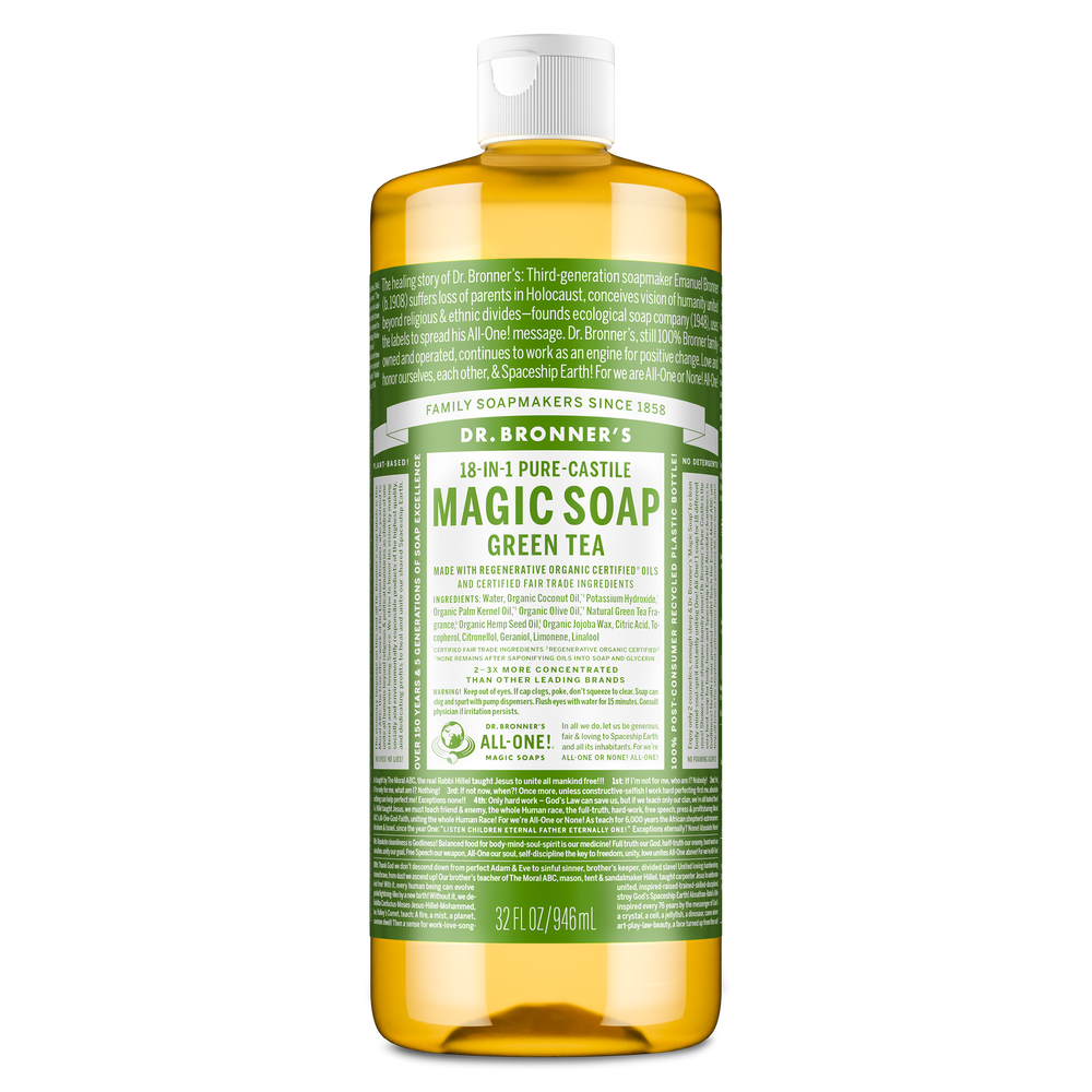 PURE-CASTILE LIQUID SOAP Green Tea [32 oz]