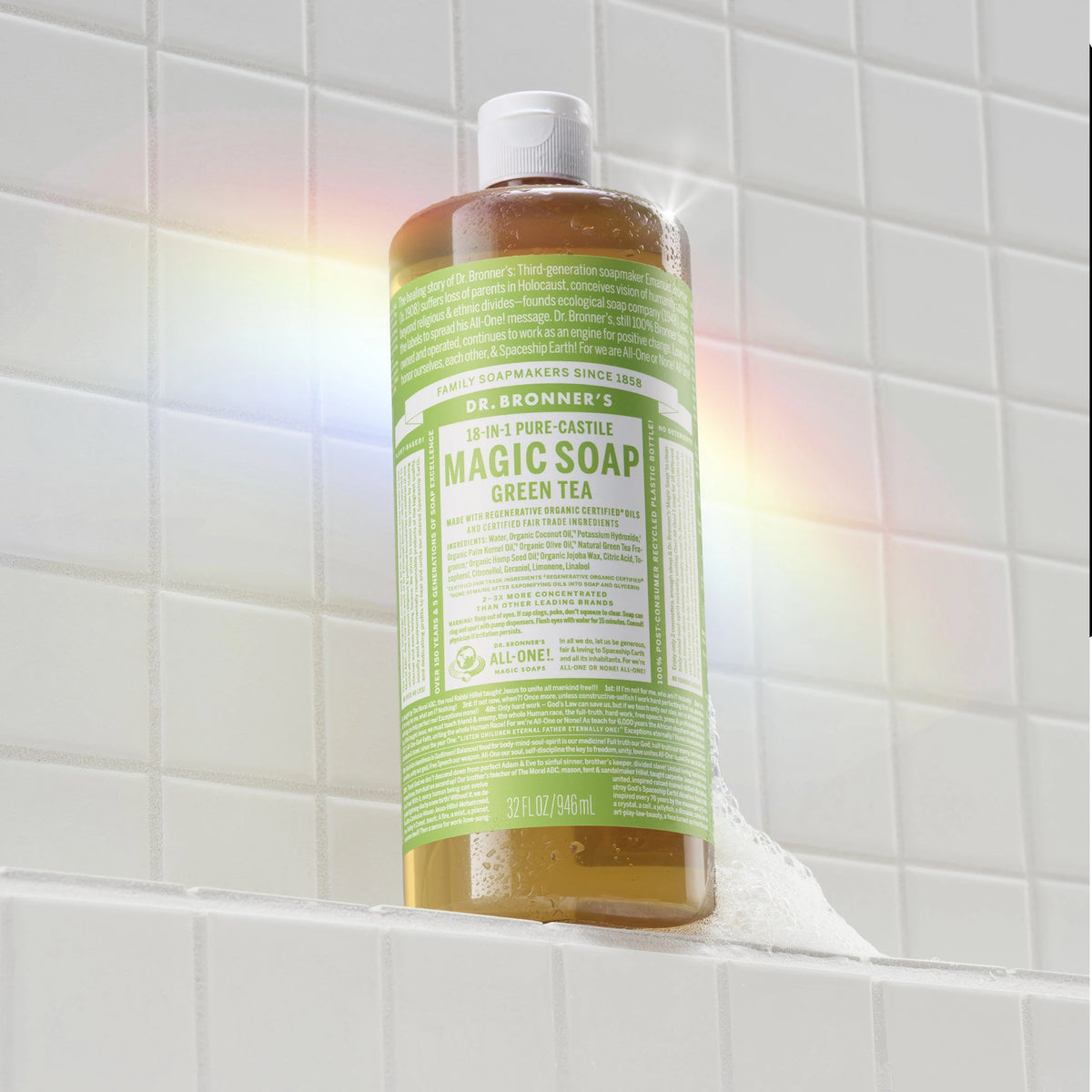 PURE-CASTILE LIQUID SOAP Green Tea [32 oz]