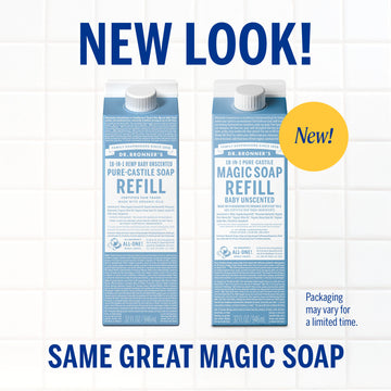 PURE-CASTILE LIQUID SOAP Refill Unscented [32 oz]