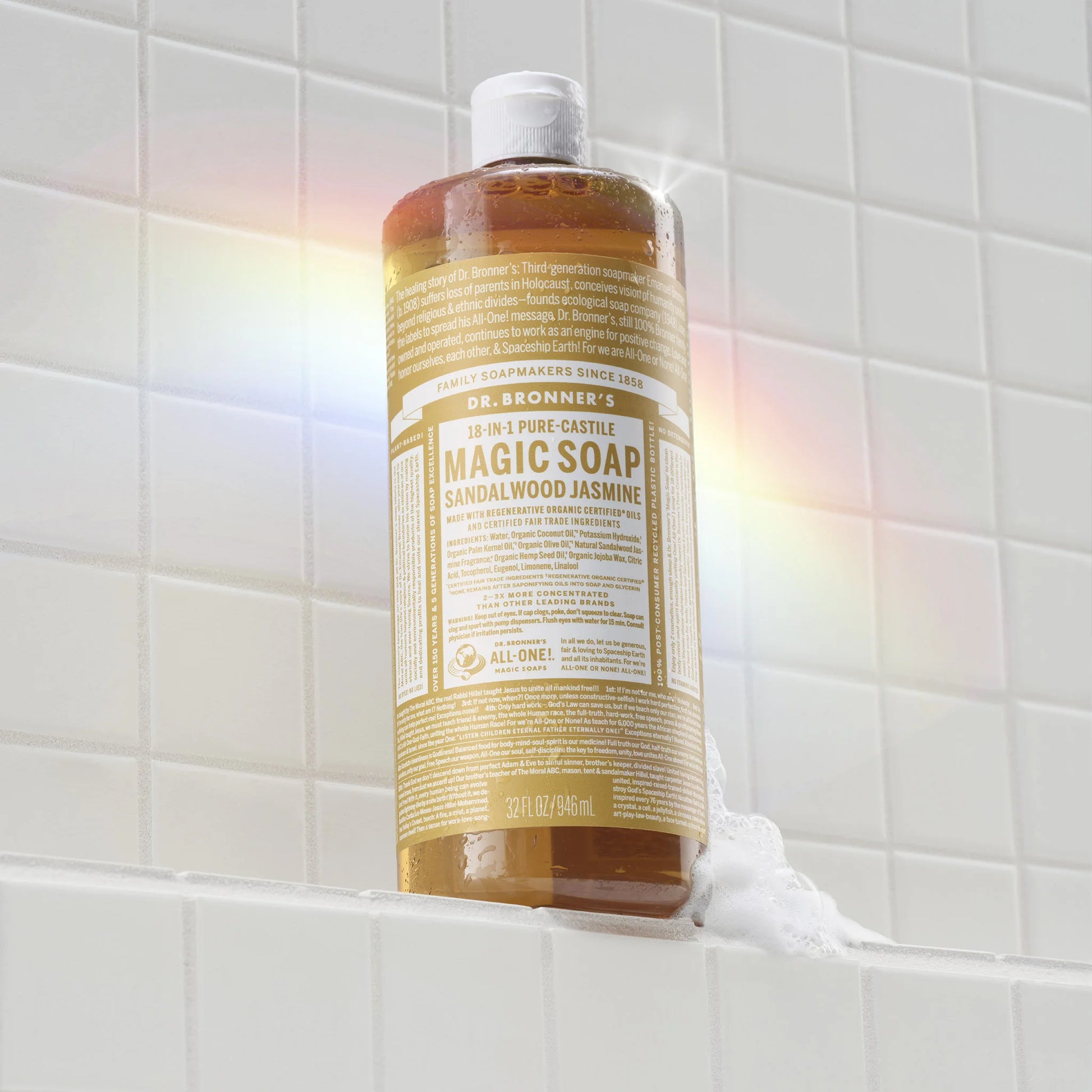 PURE-CASTILE LIQUID SOAP Sandalwood Jasmine [32 oz]