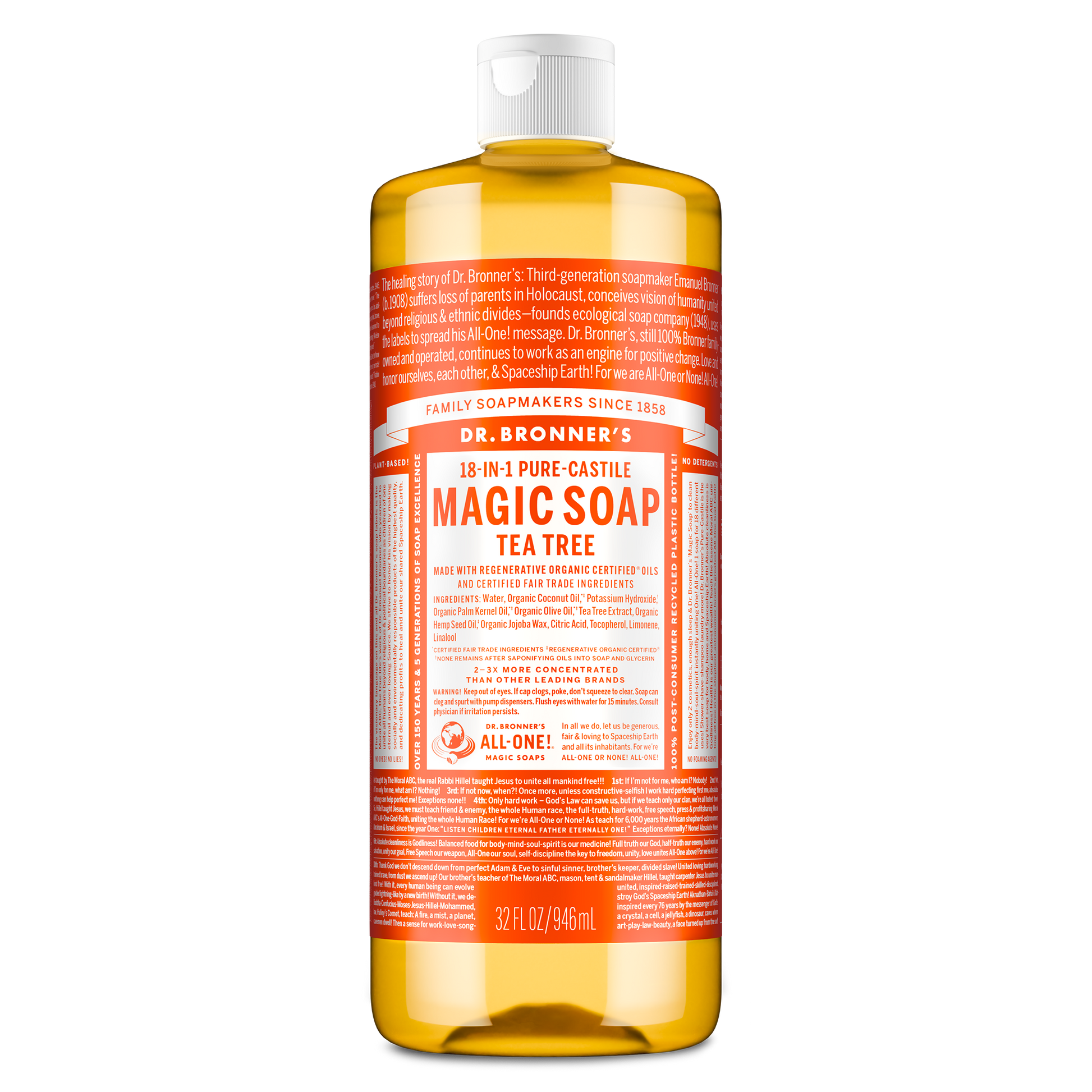 PURE-CASTILE LIQUID SOAP Tea Tree [32 oz]