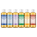 Set of Dr. Bronner's Magic Soaps in various scents on a white background