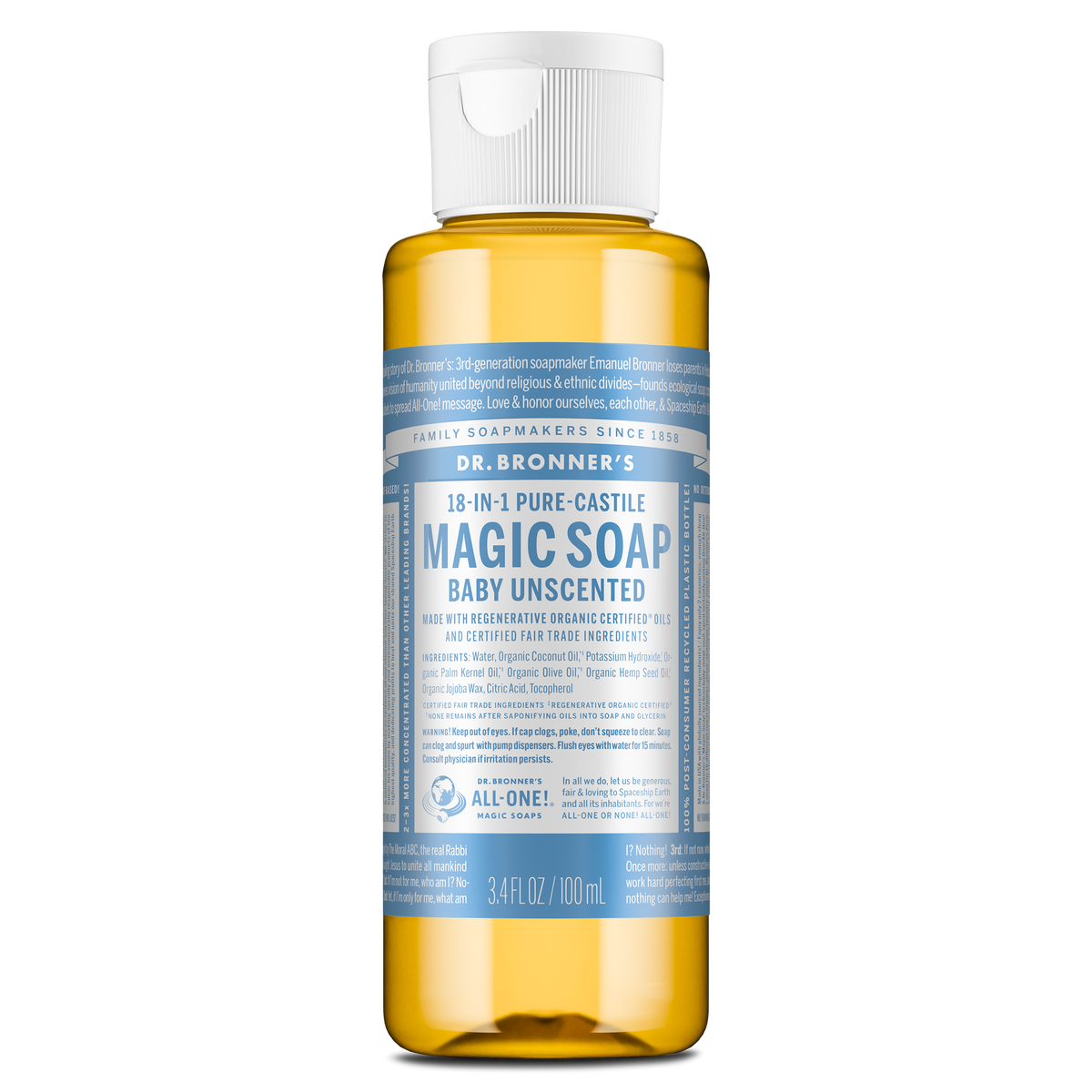 PURE-CASTILE LIQUID SOAP Unscented [3.4 oz]