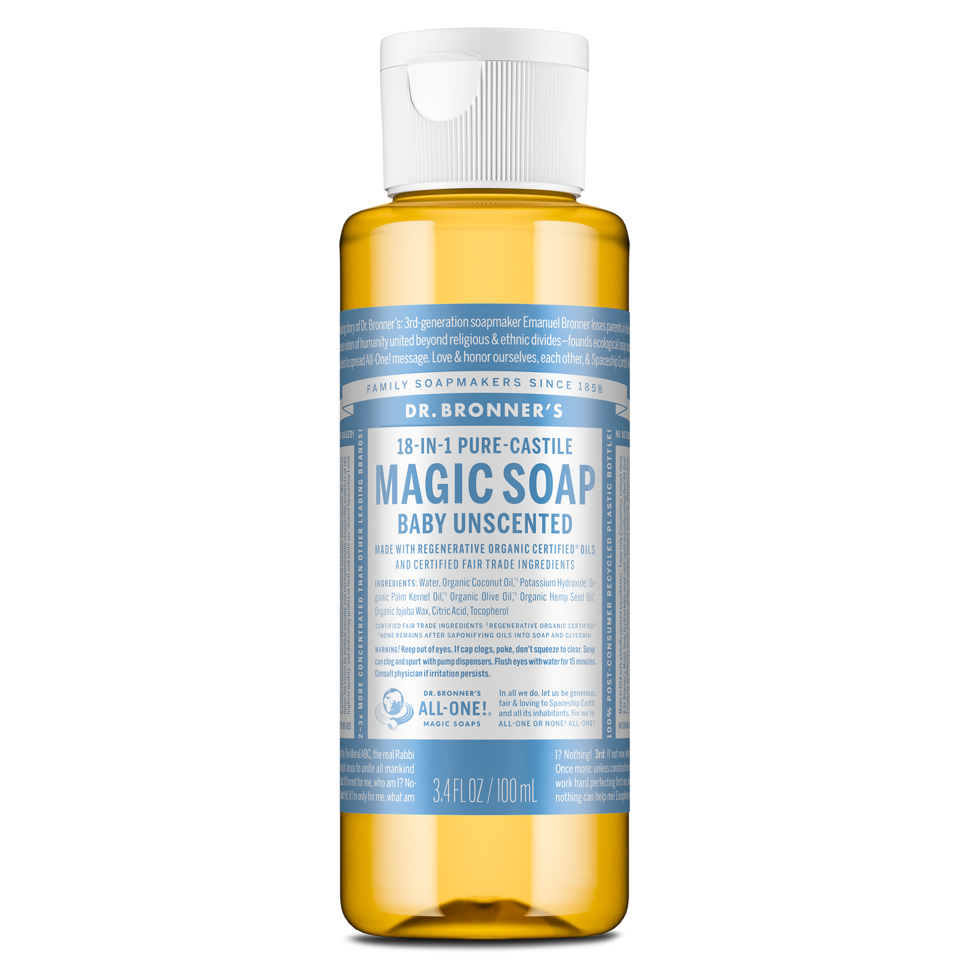 PURE-CASTILE LIQUID SOAP Unscented [3.4 oz]