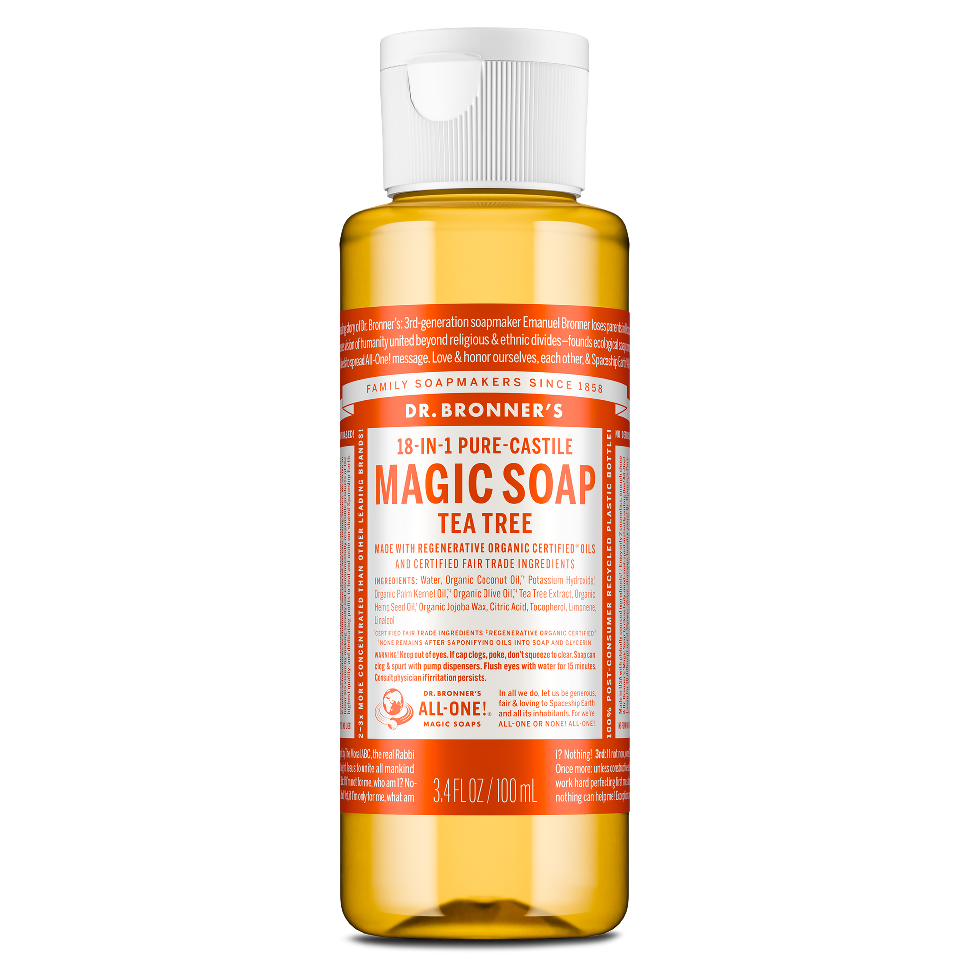 PURE-CASTILE LIQUID SOAP Tea Tree [3.4 oz]