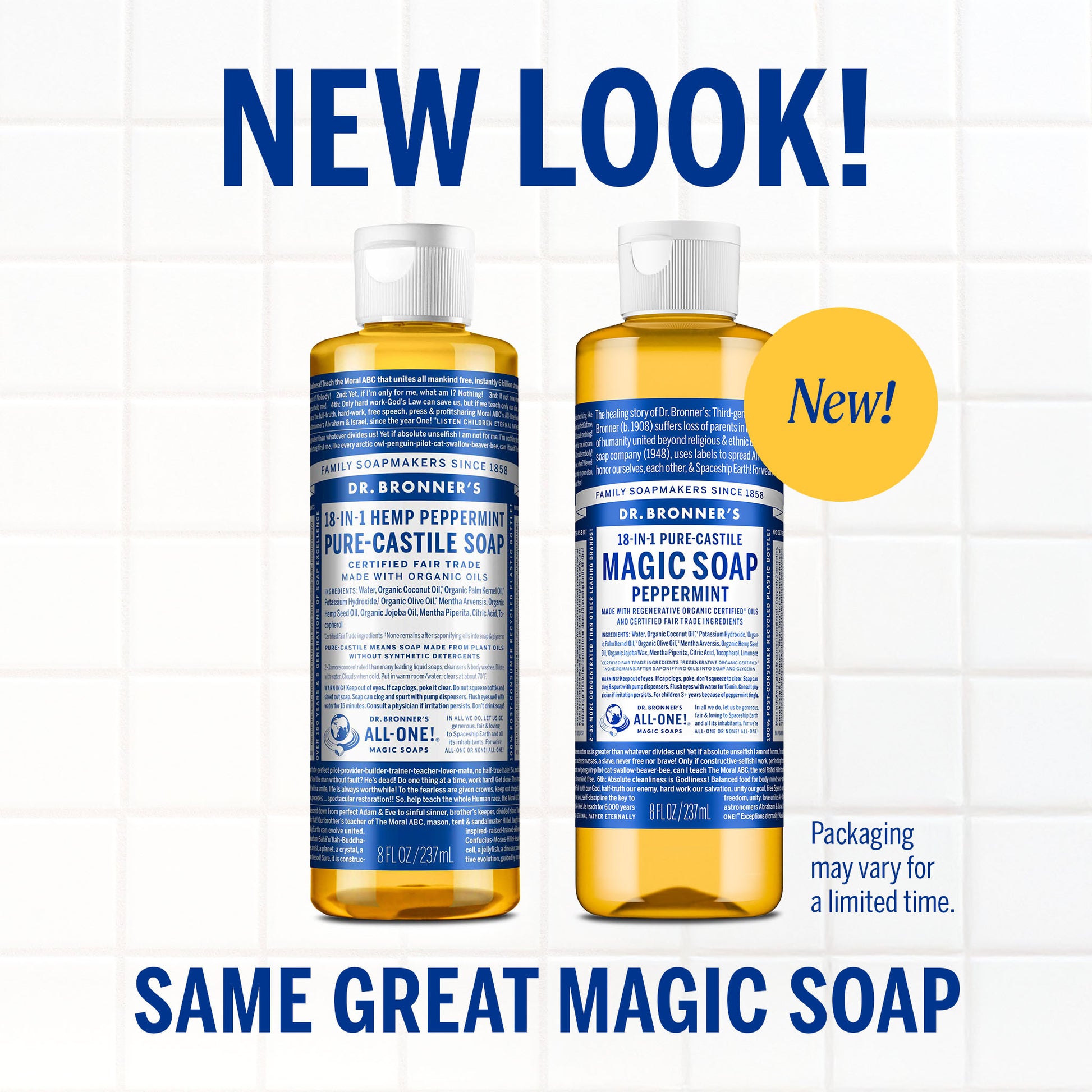 PURE-CASTILE LIQUID SOAP Peppermint [8 oz]