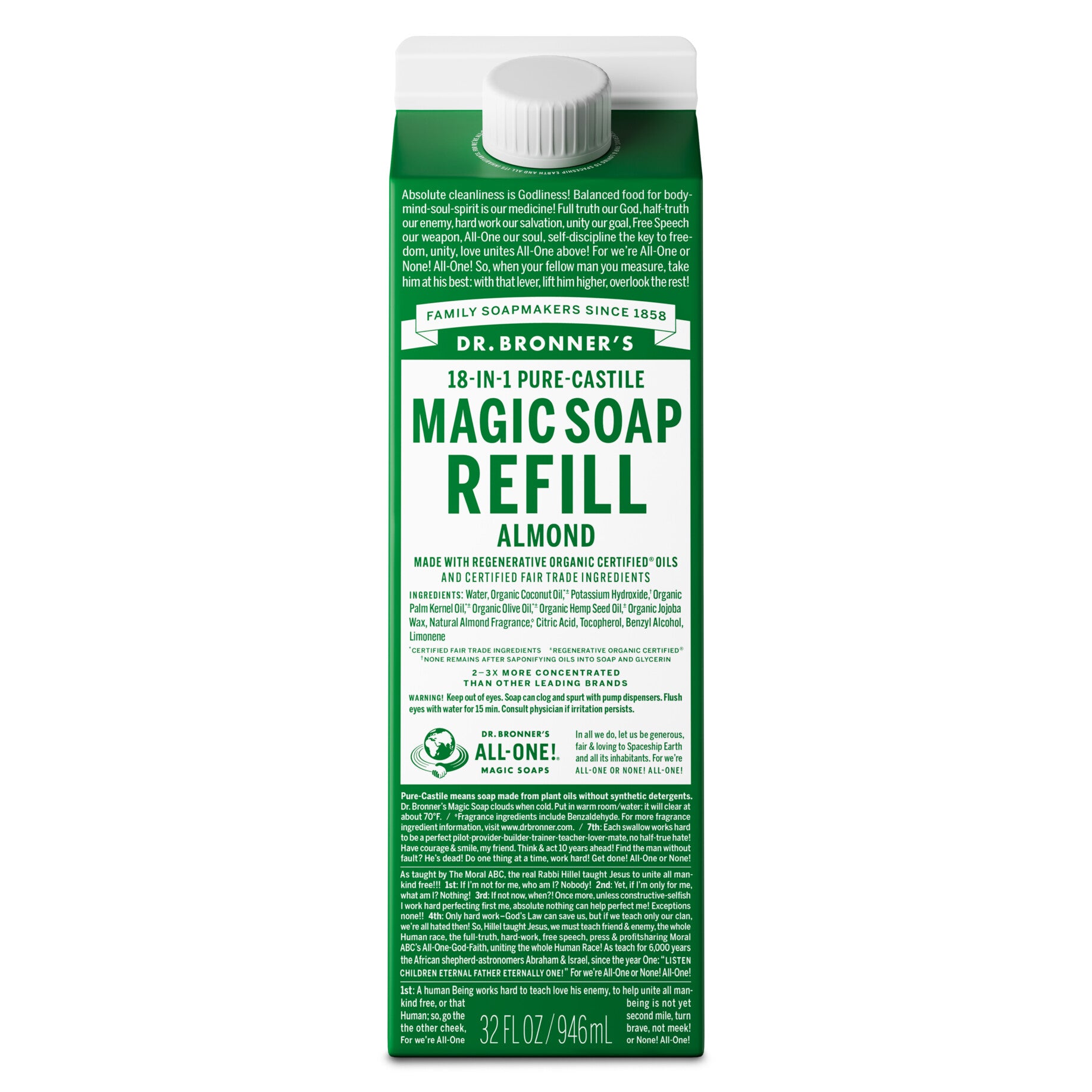 Almond - Pure-Castile Magic Soap Refill