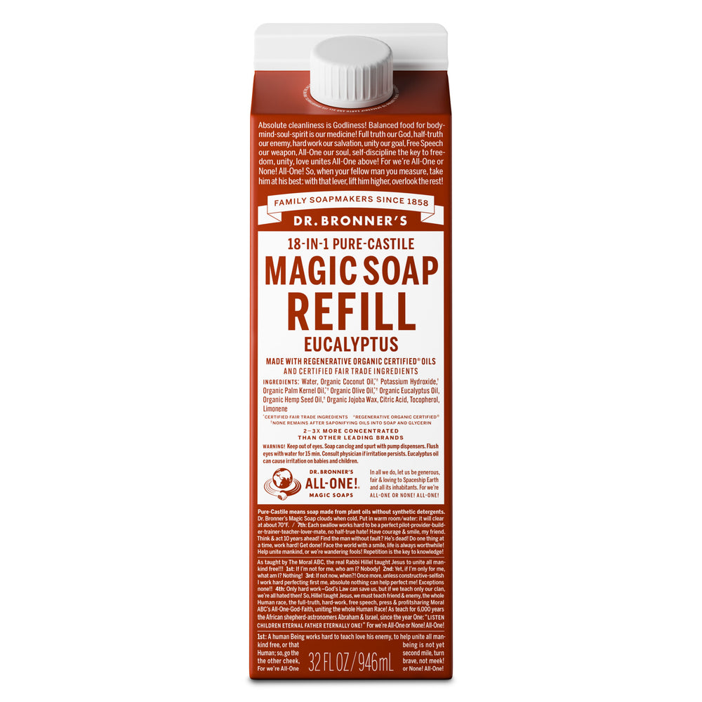 PURE-CASTILE LIQUID SOAP Refill Eucalyptus [32 oz]