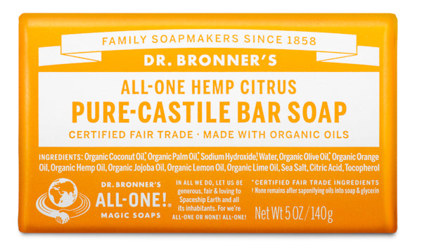 Dr. Bronner's Organic Citrus Orange Pure-Castile Soap - 5 oz bar