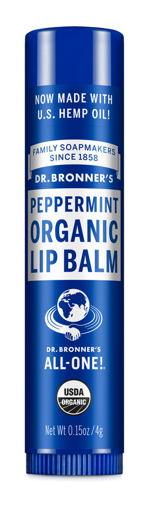 Lip Balms Made w Organic Beeswax and Oils Peppermint Dr. Bronner s