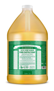 1 gallon - PURE-CASTILE LIQUID SOAP Almond