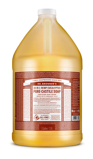1 gallon - PURE-CASTILE LIQUID SOAP Eucalyptus front of bottle
