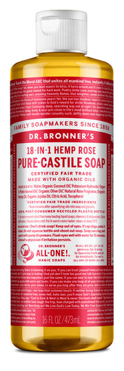 16 oz PURE-CASTILE LIQUID SOAP Rose