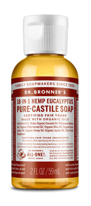 2 oz - PURE-CASTILE LIQUID SOAP Eucalyptus front of bottle