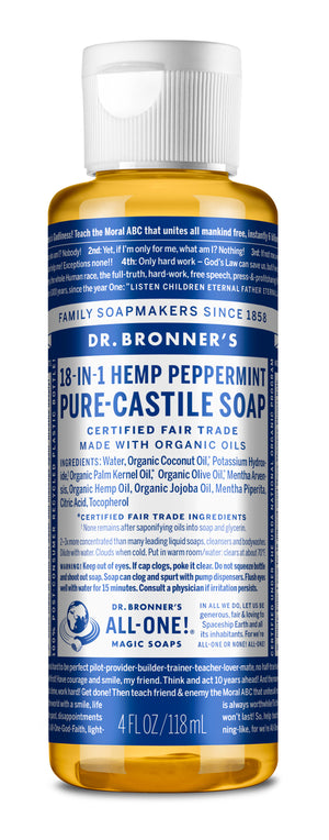 4 oz PURE-CASTILE LIQUID SOAP Peppermint