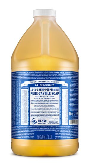 1/2 Gallon PURE-CASTILE LIQUID SOAP Peppermint