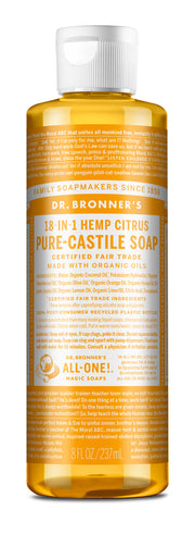 8 oz - PURE-CASTILE LIQUID SOAP Citrus