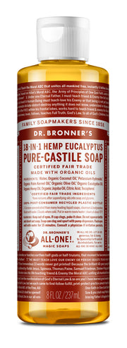 8 oz - PURE-CASTILE LIQUID SOAP Eucalyptus front of bottle