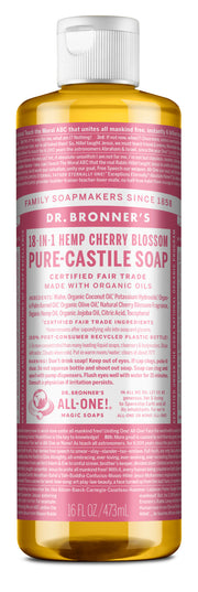 16 oz - PURE-CASTILE LIQUID SOAP Cherry Blossom
