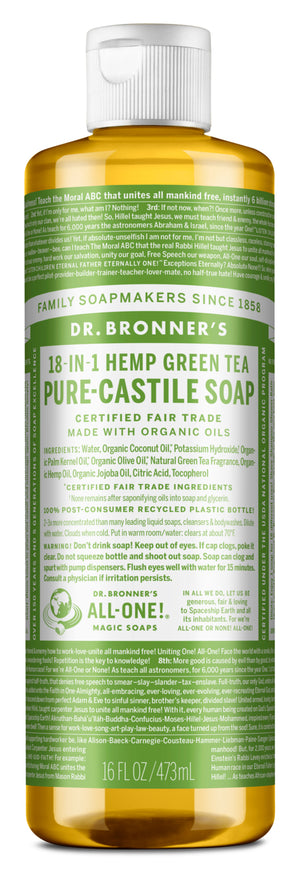 16 oz PURE-CASTILE LIQUID SOAP Green Tea