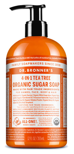 12 oz ORGANIC SUGAR SOAPS Tea Tree